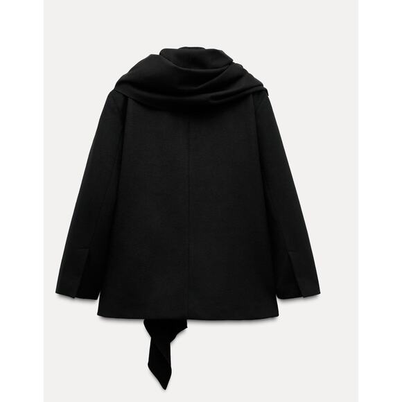 Nwt-Zara- OVERSIZE BLAZER WITH WOOL SCARF-XS/S - Picture 4 of 7